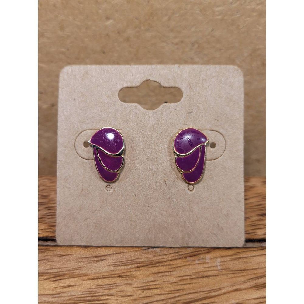 Vintage Purple and Gold Earrings